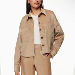 Babaton Cropped Dark Brown Corduroy Jacket
